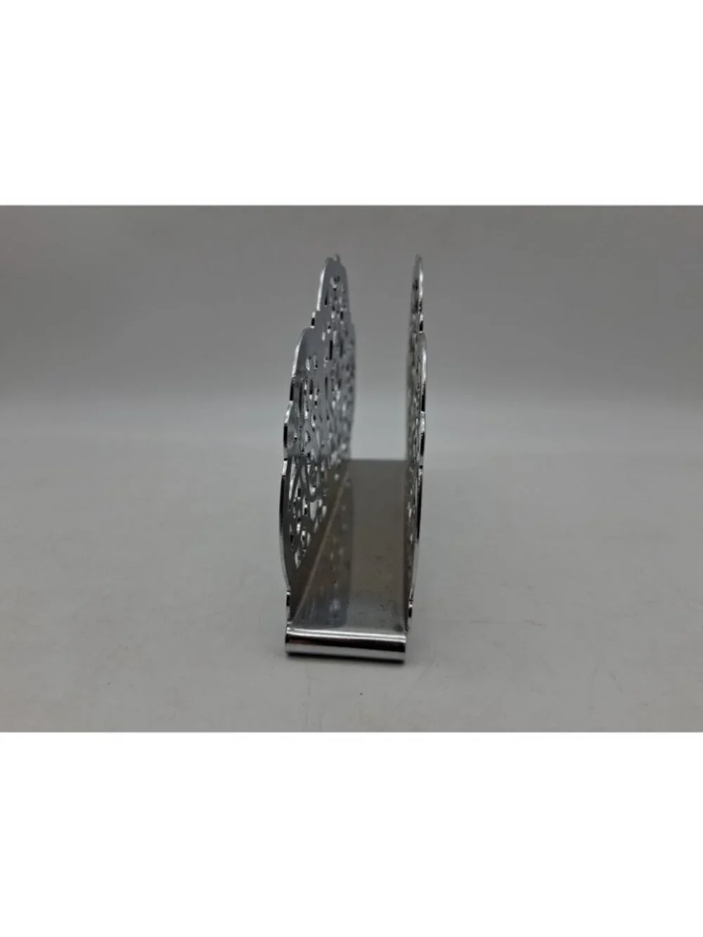 Vintage Irvin Ware USA Chrome/Silver Lace Filigree Napkin Holder/Letter Holder